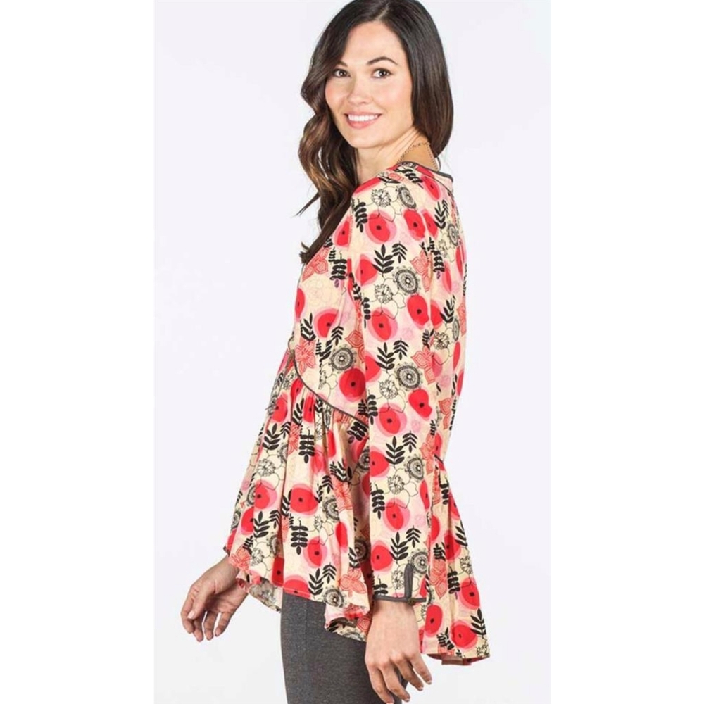Matilda Jane Red and Black Floral Blouse